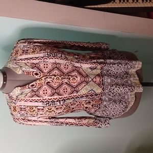 New Directions Petite Small Print Blouse